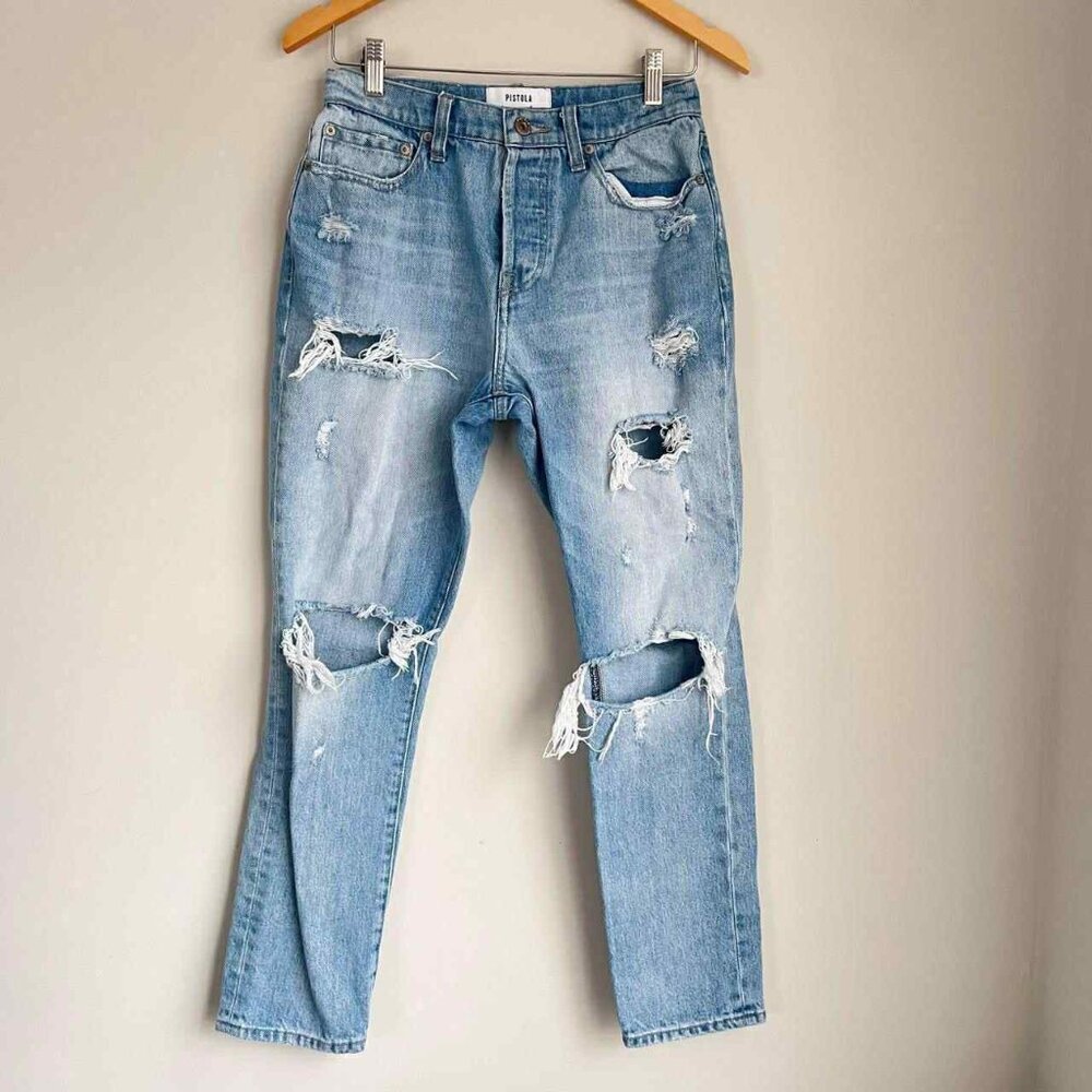 Pistola Presley High Rise Distressed Jeans Size 27W